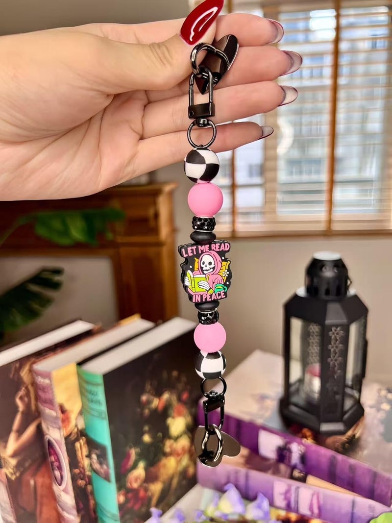 CuddleJunk Strap for E-Reader, Cute Silicone Beaded Grip Chain Charm for Kindle, Accessories for E-book Reader, E-Reader Device Hand Strap, Bookish Gift - Image 2